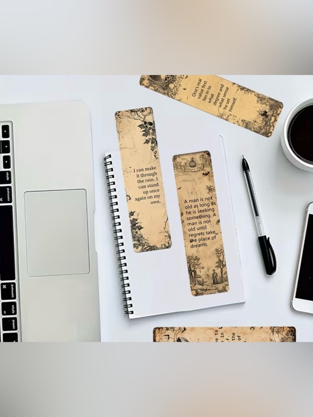 NWT 30 Vintage Bookmarks | Dark Gothic Themed | Inspirational Quotes